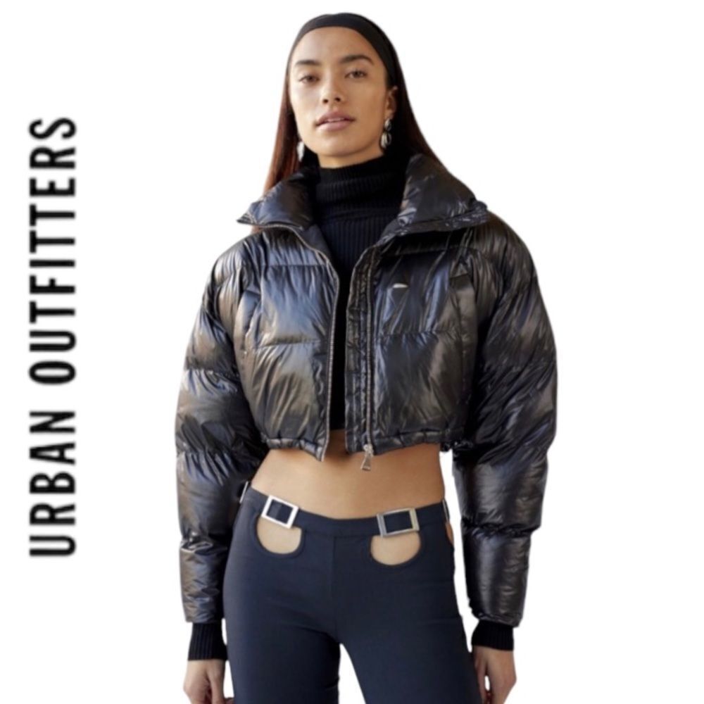 NEW UO Urban Outfitters Taryn Black Cropped Puffer Coat Jacket XXXL 3X